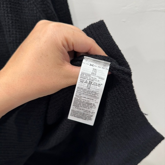 Old Navy Textured Waffle Knit Cowl Neck Sweater Black Size XXL - Picture 7 of 9